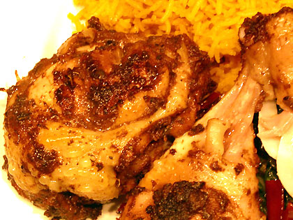Grilled Indian Chicken and Yellow Pilau Rice Copyright Owen Linderholm 2005