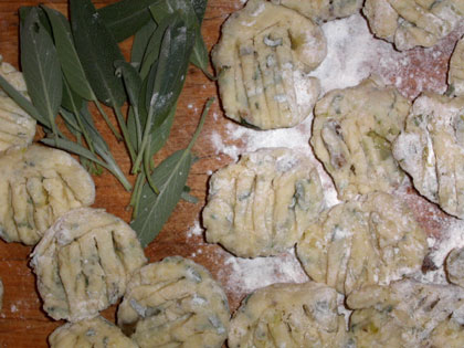 Photo of Raw Sage Gnocchi copyright 2004 Owen Linderholm